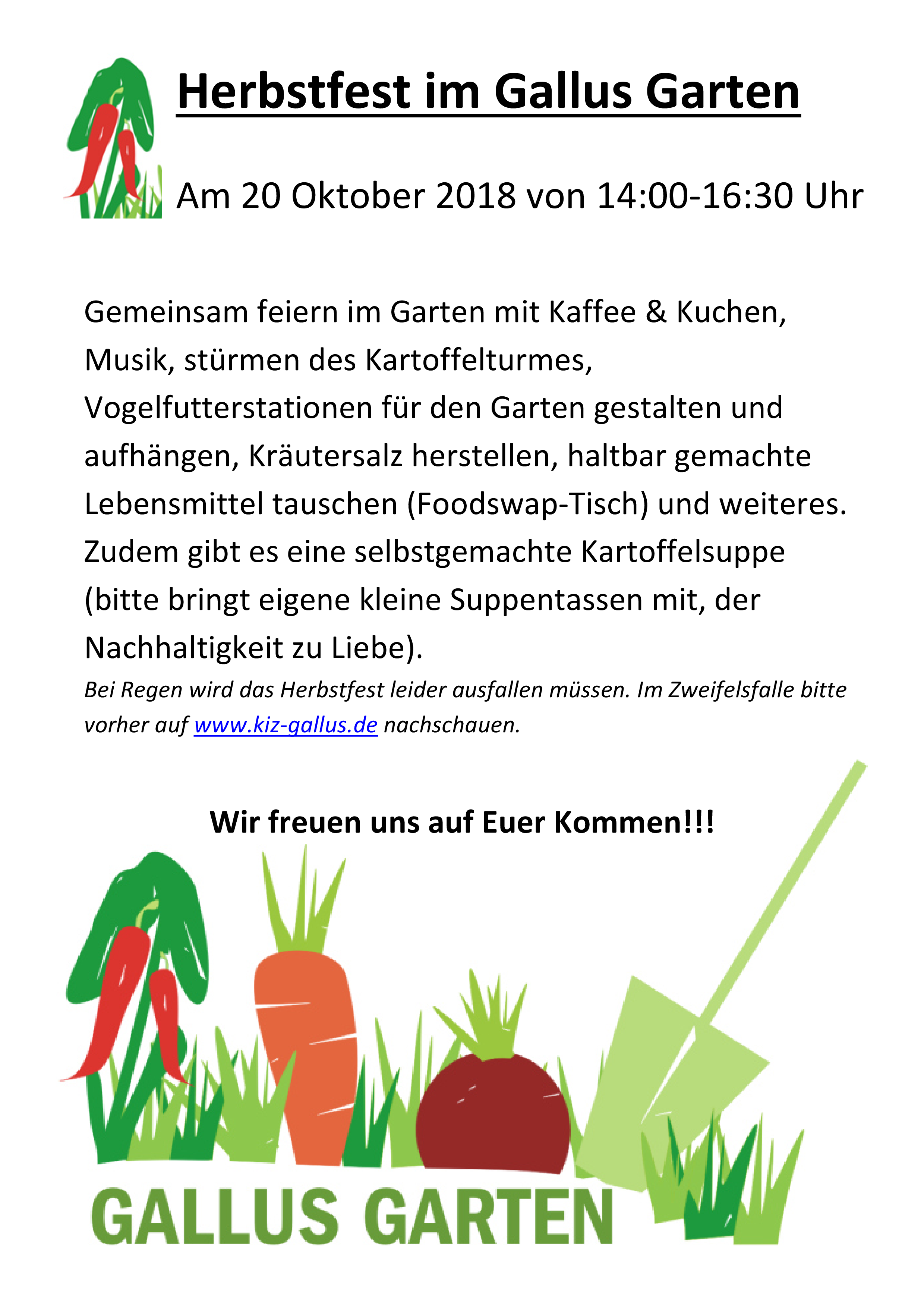 » Herbstfest Gallus Garten 2018_Flyer-001 - Kinder im Zentrum Gallus e.V.